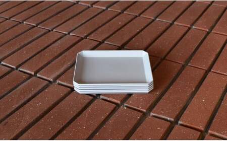 1616/ TY Square Plate 165 Gray 5枚セット【1616/arita japan】有田焼 食器 器 皿 中皿 角皿 スクエア プレート グレー シンプル A35-333