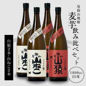 焼酎尾鈴山(山ねこ2本・山猿2本)1800ml_K09_0037_4