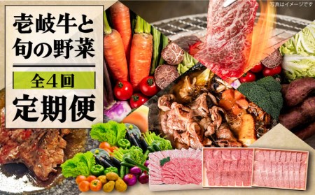 【全4回定期便】《A4〜A5ランク》壱岐牛と旬の野菜定期便 [JBO077] 肉 黒毛和牛