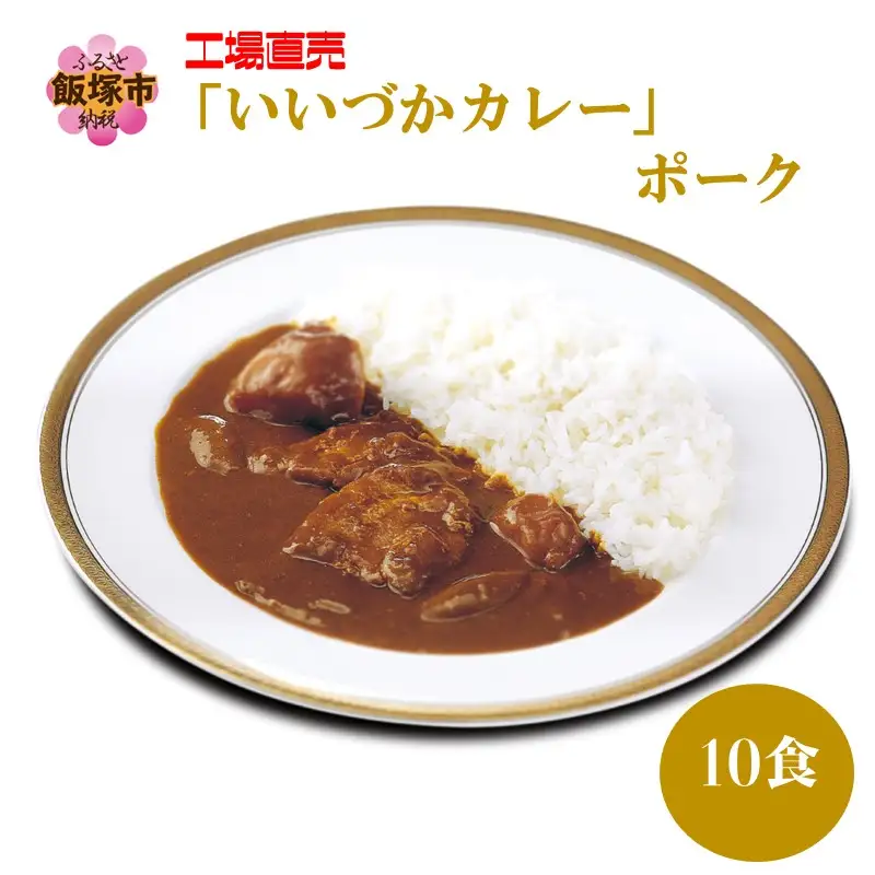 工場直売「いいづかカレー」ポーク10食セット【A5-398】
