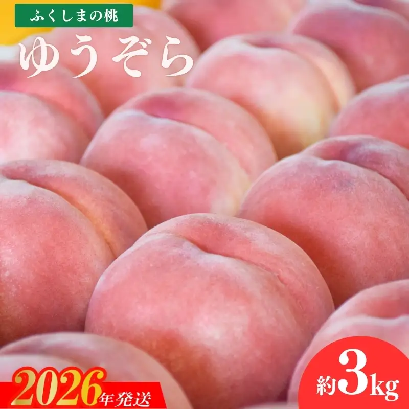 No.2230ヤマ考紺野果樹園 もも ゆうぞら約3kg【2026年発送】