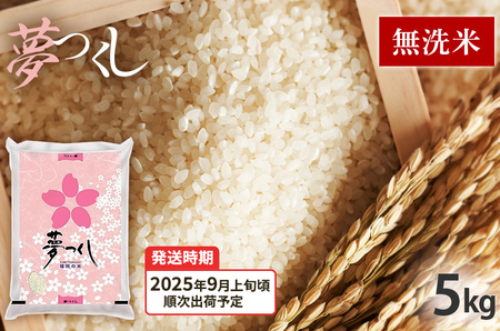  令和7年産　福岡県産ブランド米「夢つくし」無洗米　5kg【9月上旬頃より順次出荷予定】