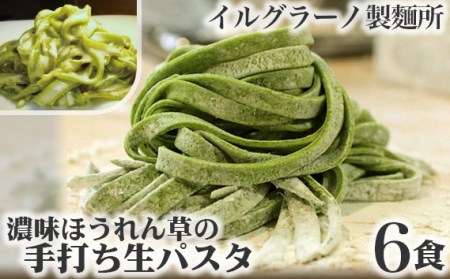 濃味ほうれん草の手打ち生パスタ6食［No.018］