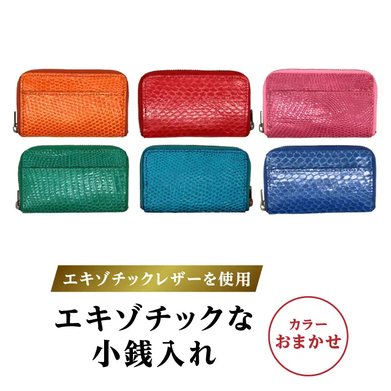 【カラーおまかせ】エキゾチックレザーを使用「エキゾチックな小銭入れ」_0138-003-T04