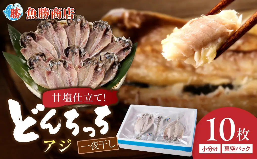 どんちっちあじ一夜干し10枚セット 魚介類 魚 干物 一夜干し あじ 鯵 セット 【136_1970】