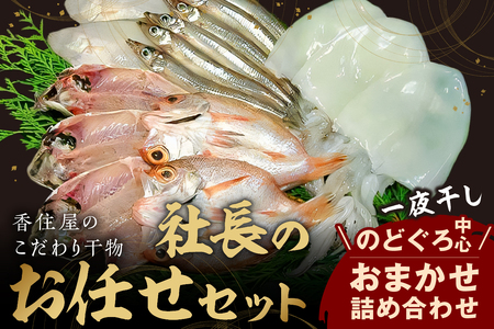 山陰浜田 香住屋のこだわり干物「社長のお任せセット」 魚介類 魚貝類 魚 干物 一夜干し セット 詰め合わせ 【024_1988】