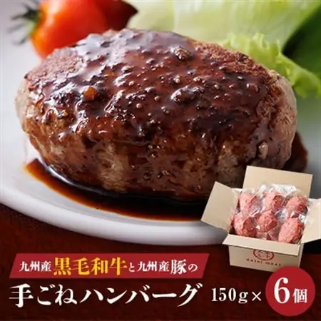 九州産黒毛和牛と九州産豚肉の手ごねハンバーグ　150g×6p_肉 ハンバーグ 牛肉   肉 ハンバーグ 豚肉 _【配送不可地域：離島】【1343603】