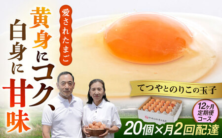 《月2回×20個 12ヶ月コース》てつやとのりこの玉子 全24回定期便 糸島市 / 板垣ファーム [AWD014] ランキング 上位 人気 おすすめ