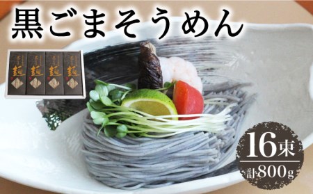 【4代目 麺匠 高橋優】 黒ごまそうめん16束入  / 素麺 南島原市 / 高橋正製麺所 [SCG005]