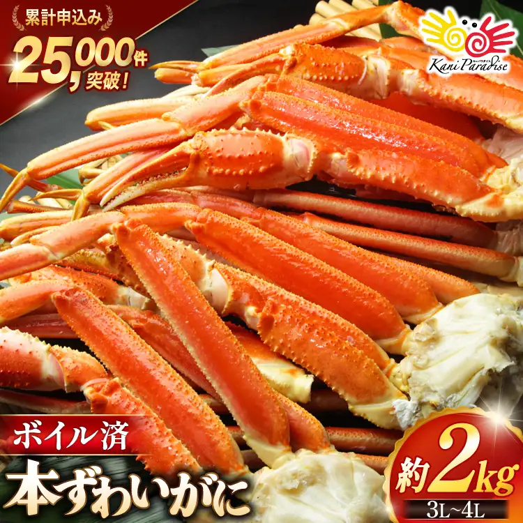 本ずわいがに 脚 3L～4L 総重量 2kg かに 蟹 カニ [宮城県 気仙沼市 20564764]