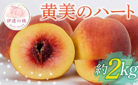 【2026年出荷分先行予約】福島県産 黄美のハート 約2kg (6～8玉) 高橋もも園 大玉 伊達の桃 桃 フルーツ 果物 もも モモ momo F20C-150