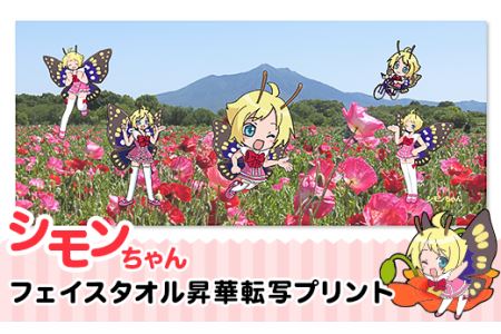 シモンちゃん フェイスタオル 昇華転写プリント 【 キャラクタータオル タオルグッズ 茨城タオル 下妻タオル 】