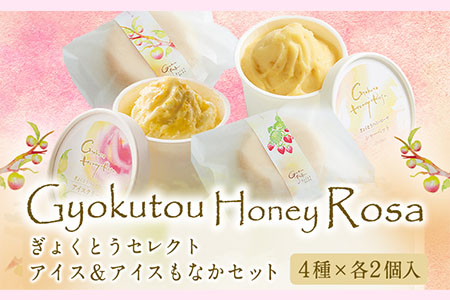 ぎょくとうセレクト アイス＆アイスもなかセット(4種×各2個入) 《60日以内に出荷予定(土日祝除く)》 熊本県玉名郡玉東町 すもも ハニーローザ いちご アイス もなか ぷらっとぎょくとう 