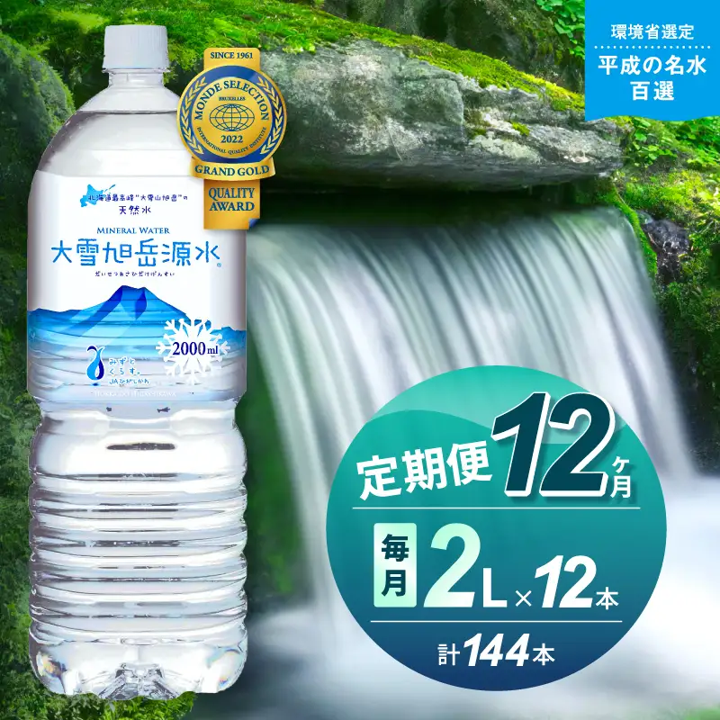 「大雪旭岳源水」（2Ｌ×12本）×12ヶ月