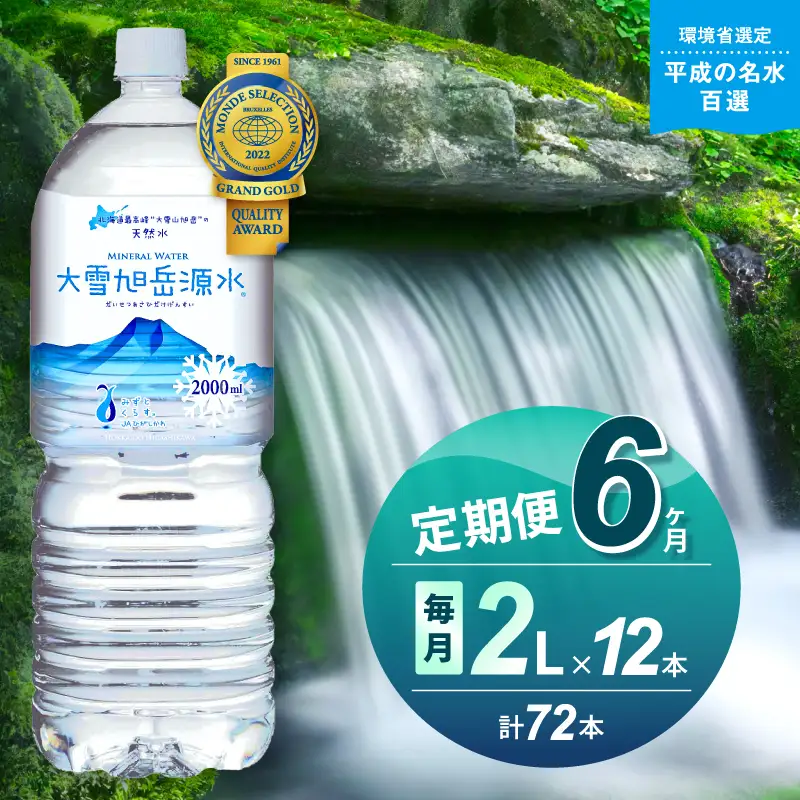 【6ヵ月定期便】大雪旭岳源水（2L×12本）