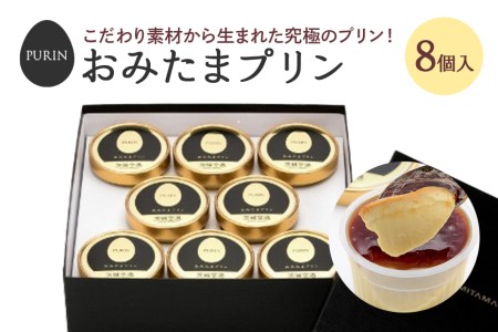 おみたまプリン 8個入り カラメルジュレ 贈答用黒箱 プリン 国産 茨城 8-A