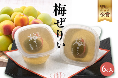 知多銘菓　梅ぜりぃ　6ヶ入 和風ゼリー うめ ウメ 梅の菓子 梅ゼリー フルーツゼリー 和菓子 梅肉 佐布里梅 おやつ スイーツ デザート ご褒美 グルメ 食べ物 お土産 手土産 土産 ご当地 国産 お取り寄せ 愛知県 知多市 特産品