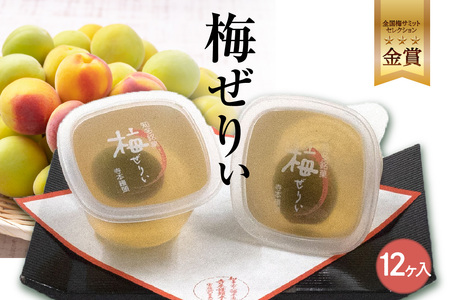 知多銘菓　梅ぜりぃ　12ヶ入 和風ゼリー うめ ウメ 梅の菓子 梅ゼリー フルーツゼリー 和菓子 梅肉 佐布里梅 おやつ スイーツ デザート ご褒美 グルメ 食べ物 お土産 手土産 土産 ご当地 国産 お取り寄せ 愛知県 知多市 特産品