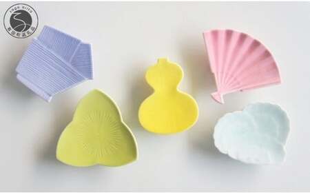 ARITA PORCELAIN LAB (アリタポーセリンラボ) 吉祥小皿5枚セット 有田焼 おめでたい カラフル A23-5