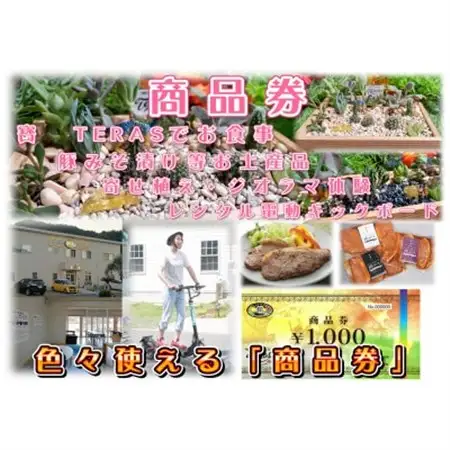 秩父名物料理店「寳　TERAS」商品券3,000円分【お食事・お土産品・体験】にも利用できます【1203002】