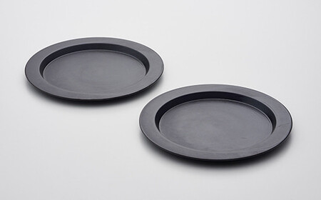 2016/ TY Rim Plate Set BK【2016/オリジナル】有田焼 食器 器 皿 中皿 リム皿 プレート 2枚 ブラック シンプル AA50-319