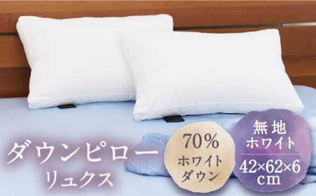 ダウンピロー リュクス 枕 羽毛 まくら ホワイトダウン70％ 無地 ホワイト《壱岐市》【富士新幸九州】 [JDH065] 49000 49000円