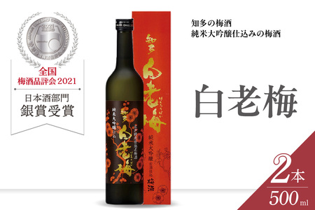 知多の梅酒「白老梅」純米大吟醸　2本セット お酒 リキュール 佐布里梅 梅酒 澤田酒造 特産品 贈り物 ギフト 晩酌 宅飲み 家飲み 純米大吟醸 白老梅 日本酒 高級 愛知県 知多市