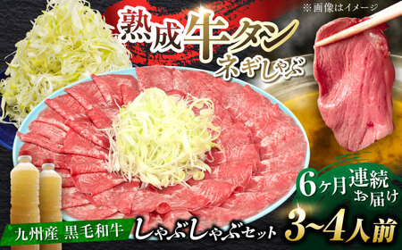 【全6回定期便】九州産 黒毛和牛 牛タンしゃぶしゃぶセット 500g 計3kg 吉野ヶ里町/やきとり紋次郎 牛肉 肉 牛タン タン たん しゃぶしゃぶ 九州 黒毛和牛 [FCJ073]