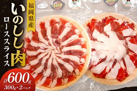 福岡県産いのしし肉ロース スライス 600g（300g×2パック）【観光創造DMOむなかた】_HA1050