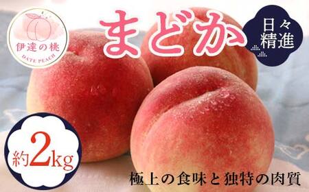 【2026年出荷分先行予約】福島県産 まどか 約2kg (5～9玉) 酒井 幸吉 大玉 固め 伊達の桃 桃 フルーツ 果物 もも モモ momo F20C-609