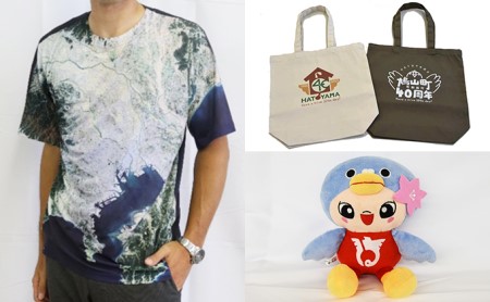 オリジナル衛星Tシャツ・エコバッグ・は～とんぬいぐるみのセット ファッション 共同制作 記念 ロゴ マーク コットン 1 詰め合わせ  Mサイズ