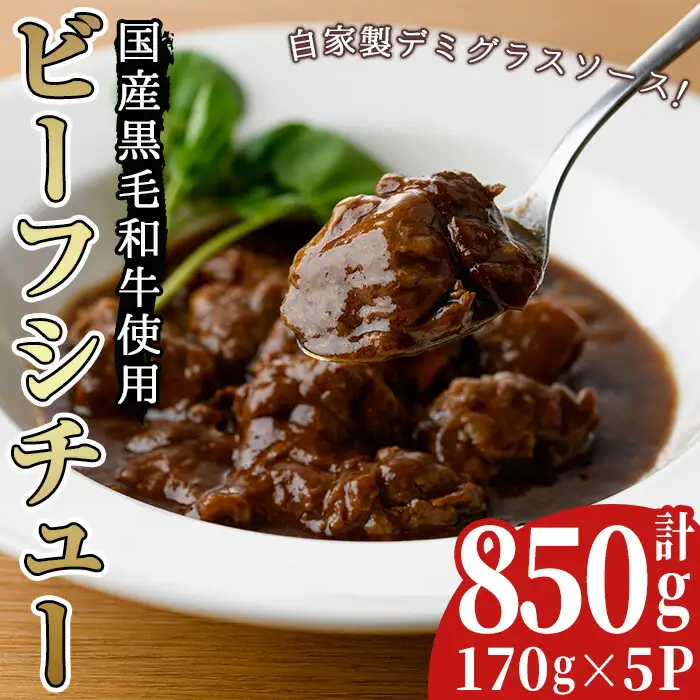 No.131 国産黒毛和牛ビーフシチューセット(計約850g・約170g×5パック)シチュー スープ 国産 国産牛 黒毛和牛 デミグラス 冷凍【arumei】
