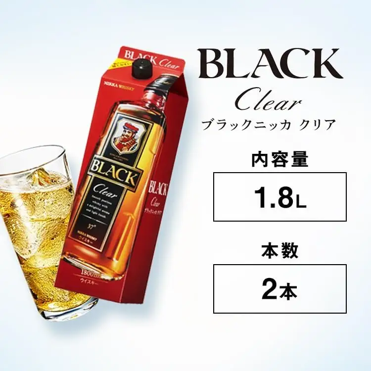 ウイスキー ブラックニッカ クリア 1.8L紙パック×2本