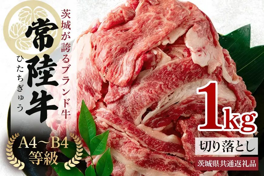 牛肉 切り落とし 1kg 常陸牛 