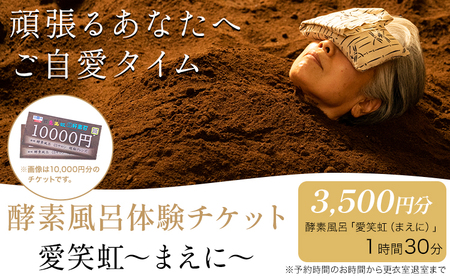 酵素風呂 愛笑虹～まえに～ 体験チケット 3500円分 株式会社トモロー 《30日以内に出荷予定(土日祝除く)》米ぬか 土俵型 酵素 風呂 送料無料
