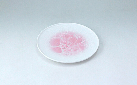 有田焼 泡 frame ラウンドプレート 16cm Pink【やま平窯】食器 器 うつわ 磁器 陶磁器 皿 プレート 取皿 中皿 ピンク 海 ギフト A20-652