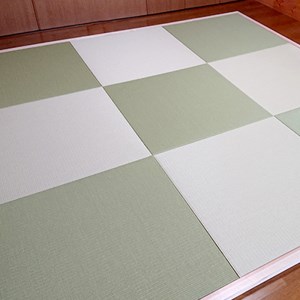 半畳 縁なし置き畳 1枚 へりなし畳 フロア畳 ユニット畳 システム畳 い草 防音対策 亜麻色