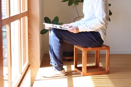 木製折り畳み椅子「旧タイプpatol stool(ロー)」板座(1脚) 板座 家具