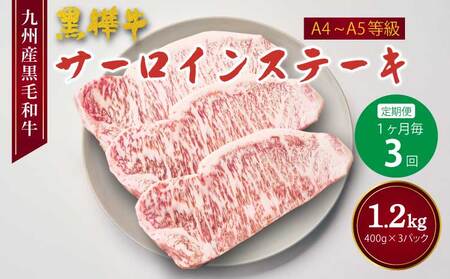 ステーキ 【3ヶ月定期便】A4-A5等級 サーロインステーキ （200g×2パック）3回  黒毛和サーロインステーキ ビーフサーロインステーキ 牛サーロインステーキ 牛肉サーロインステーキ