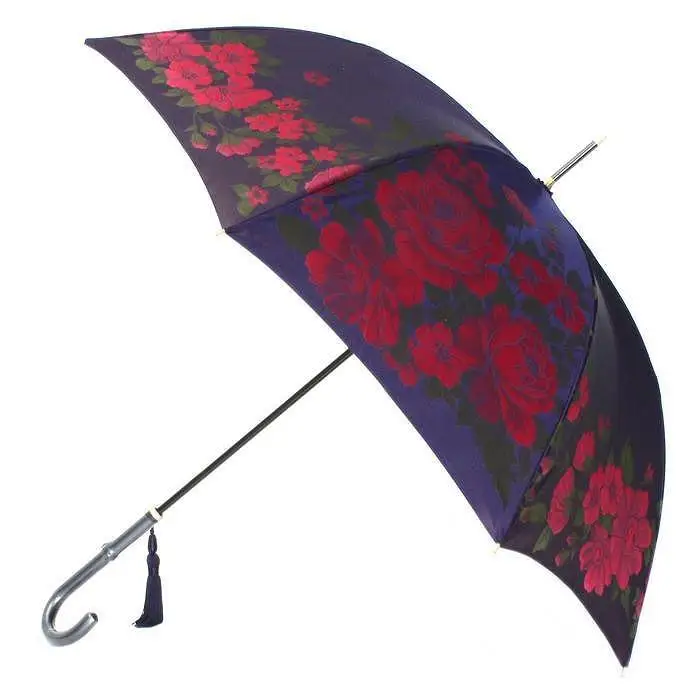 槙田商店【晴雨兼用】長傘 ”絵おり”  大バラ：紺