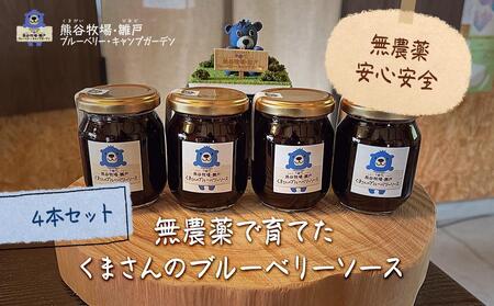 	【湯布院 熊谷牧場・雛戸】無農薬で育てたくまさんのブルーベリーソース 4本セット | ブルーベリー ブルーベリー ブルーベリー ブルーベリー ブルーベリー