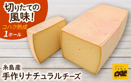 【糸島産生乳100％使用の手作りチーズ】コハク熟成 1ホール 糸島市 / 糸島ナチュラルチーズ製造所TAK-タック- [AYC011] チーズ 乳