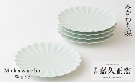 〈嘉久正窯〉菊花皿5枚揃