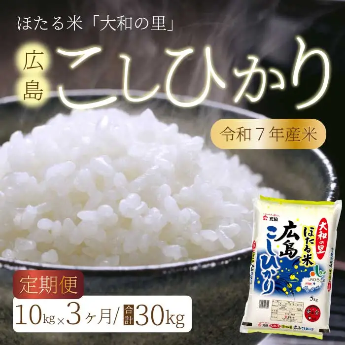 【3か月定期便】ほたる米「大和の里」広島こしひかり 精米 10kg（5kg×2袋） 白米 米 こめ 令和7年産 066005