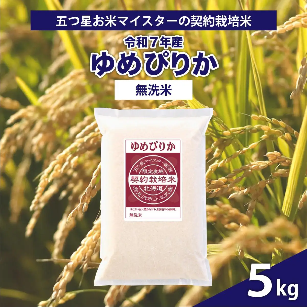 令和7年産【無洗米】令和6年産5つ星お米マイスターの契約栽培米 ゆめぴりか 5kg【39129】