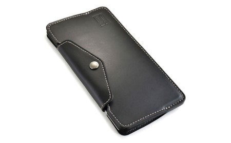 キャッシュレス時代の紙幣を折らない薄型財布 Ver.3　長財布 ウォレット キャッシュレス ぬめ革 ヌメ革 耐久性 ブラック バンナイズ VanNuys ファッション小物 アクセサリー 