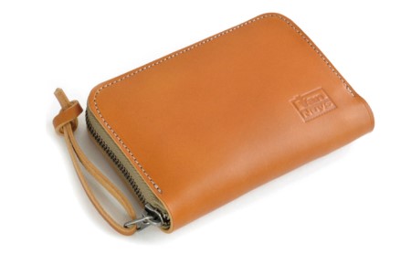 VanNuys ミドルサイズのオールインワン ラウンドファスナーウォレット 財布 サイフ wallet long ナガザイフ 長財布 ファッション小物 普段使い キャメル 牛ヌメ革 