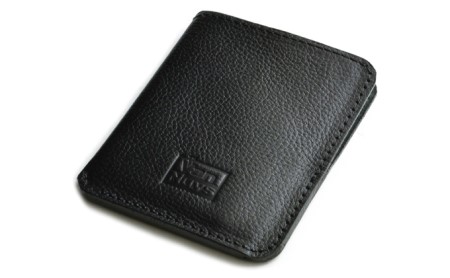 VanNuys 胸ポケットに入る薄型ランチ財布兼薄型名刺ケース 小物 収納 キャメル ブラック 黒 オフィス 会社 社会人 持ち物 牛ヌメ革 スタイリッシュ  ブラック