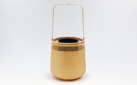 竹工芸品 敦盛花かご（白）