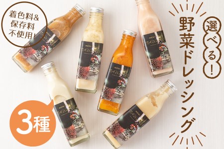 選べる！3種の手作り野菜サラダドレッシング(215ml×3本) a2-111